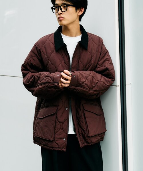 CIAOPANIC TYPY(チャオパニックティピー)の「【UNISEX】コーデュロイ襟キルティングジャケット(ブルゾン・メンズ・ブラック/ブラウン/カーキ・MEDIUM/LARGE)」の1枚目の写真