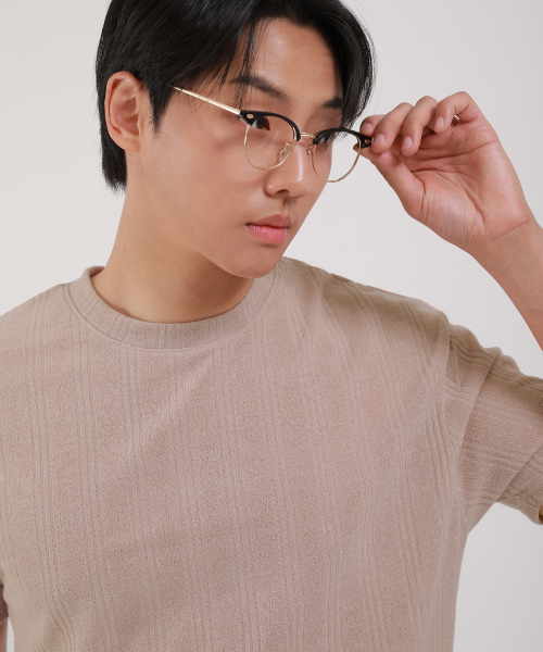 DEVELOVE(デヴローブ)の「リブラウンド半袖Tシャツ_ベージュ(Tシャツ/カットソー・メンズ・ベージュ・LARGE/X-LARGE/XX-LARGE/MEDIUM)」の3枚目の写真