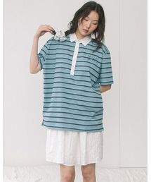 OVERSIZE RUGBY S/S TEE(SKY BLUE)