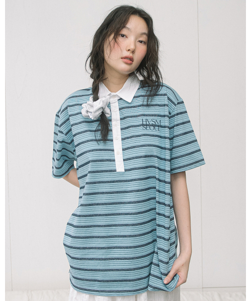 HAVISM（ヘビズム）の「OVERSIZE RUGBY S/S TEE(SKY BLUE)（ポロシャツ・レディース・その他・FREE）」の3枚目の写真