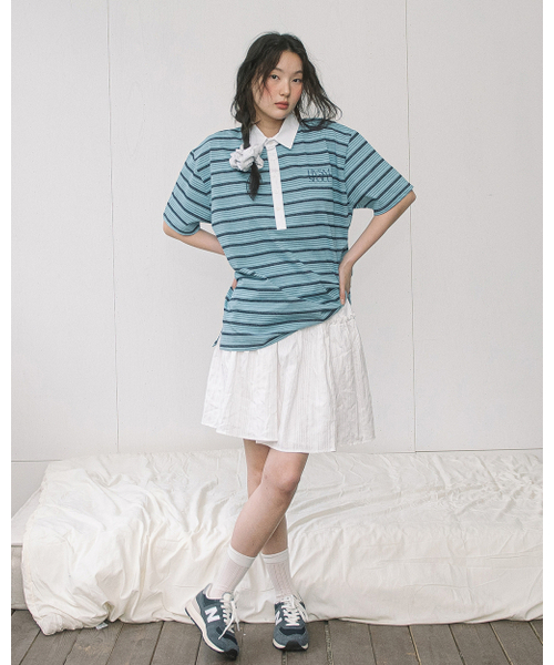 HAVISM（ヘビズム）の「OVERSIZE RUGBY S/S TEE(SKY BLUE)（ポロシャツ・レディース・その他・FREE）」の5枚目の写真