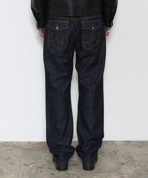 シンチバッグ カモ柄パネル デニムパンツ INDIGO