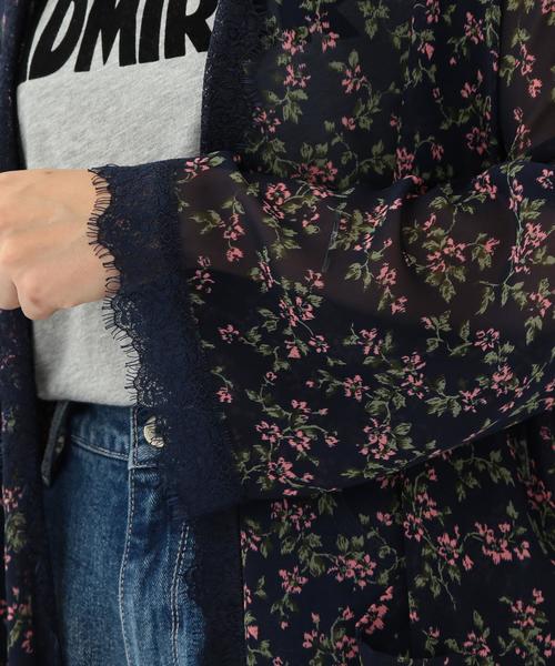 Another Edition（アナザーエディション）の「プリントレーストリミングガウン/ AEMFC PRT LCE TRM　HAORI●（シャツ/ブラウス・レディース・ネイビー・フリー）」の8枚目の写真