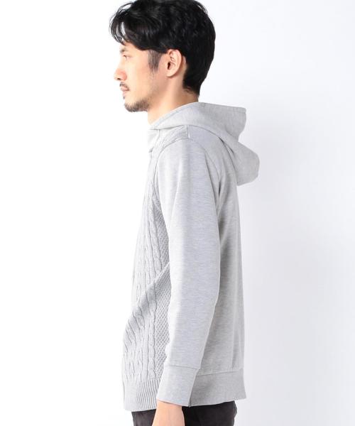 coen（コーエン）の「ニットコンビジップパーカー（パーカー・メンズ・ネイビー/グレー・X-LARGE/LARGE/MEDIUM/SMALL）」の6枚目の写真