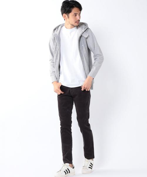 coen（コーエン）の「ニットコンビジップパーカー（パーカー・メンズ・ネイビー/グレー・X-LARGE/LARGE/MEDIUM/SMALL）」の3枚目の写真