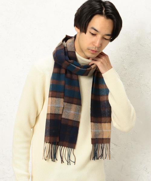 green label relaxing（グリーンレーベルリラクシング）の「[グレンロッシ] BC GLENROSSIE チェック マフラー◆（マフラー・メンズ・グレー/ケリー/ダークグリーン・FREE）」の3枚目の写真