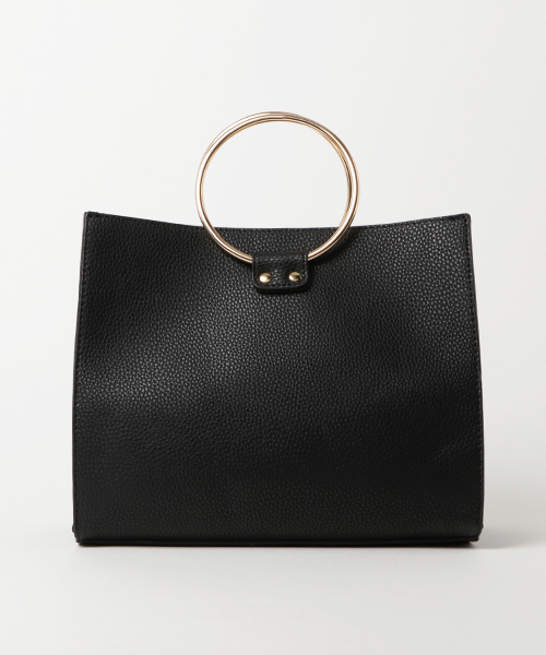 mysty woman（ミスティウーマン）の「リングハンドルショルダーバッグ（ショルダーバッグ・レディース・アイボリー/ブラック/キャメル/ピンク/ブラック系その他・FREE）」の4枚目の写真