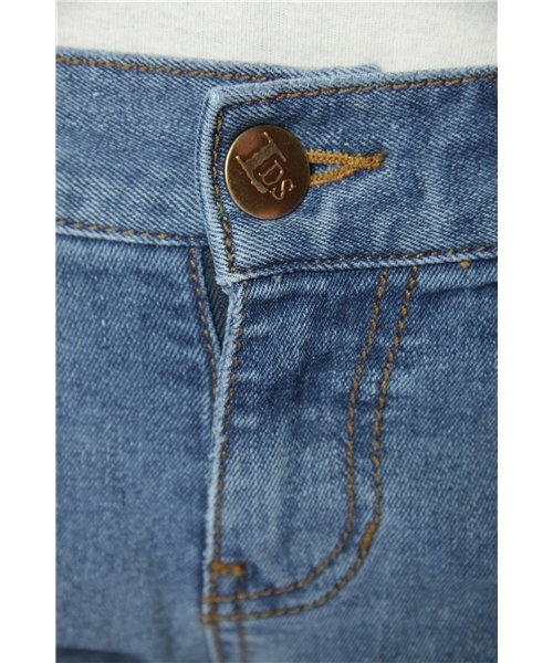 L.D.S.（エルディーエス）の「Blueデニムショートパンツ（デニムパンツ・レディース・ブルー/インディゴブルー・SMALL/MEDIUM）」の9枚目の写真