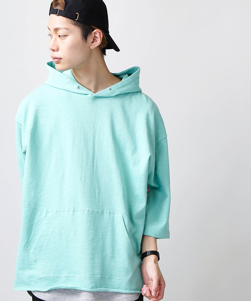 WEGO(ウィゴー)の「WEGO/スラブ裏毛BOXYビッグシルエットプルパーカー(Tシャツ/カットソー・メンズ・スミクロ/ネイビー/オフホワイト/オートミール/ライトイエロー/ライム/ライトピンク/ライトパープル・LARGE/MEDIUM)」の1枚目の写真