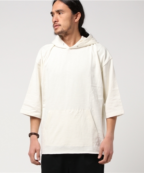 WEGO(ウィゴー)の「WEGO/スラブ裏毛BOXYビッグシルエットプルパーカー(Tシャツ/カットソー・メンズ・スミクロ/ネイビー/オフホワイト/オートミール/ライトイエロー/ライム/ライトピンク/ライトパープル・LARGE/MEDIUM)」の22枚目の写真