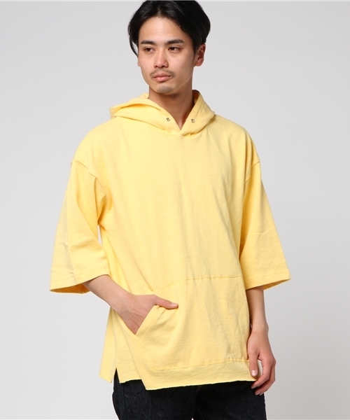 WEGO(ウィゴー)の「WEGO/スラブ裏毛BOXYビッグシルエットプルパーカー(Tシャツ/カットソー・メンズ・スミクロ/ネイビー/オフホワイト/オートミール/ライトイエロー/ライム/ライトピンク/ライトパープル・LARGE/MEDIUM)」の21枚目の写真