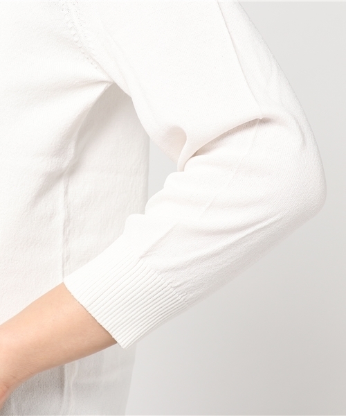 Honeys（ハニーズ）の「７分袖ＵＶ変わりボタンカーディガン（カーディガン/ボレロ・レディース・オフホワイト/ホワイト×ブルー/ブラック/ラベンダー/ホワイト×ネイビー/ピンク/ネイビー/イエロー/サックスブルー・L/M）」の10枚目の写真