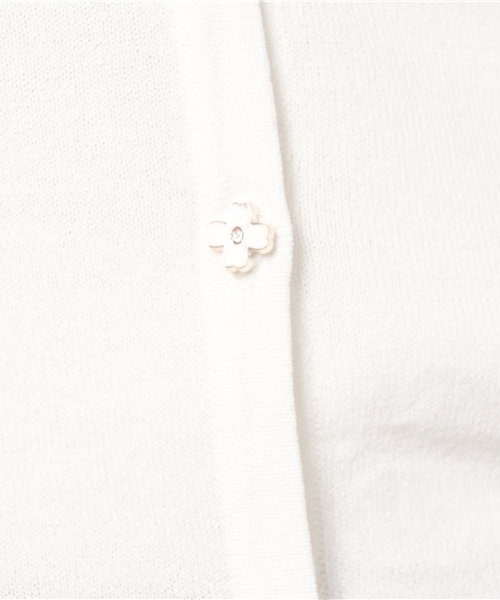 Honeys（ハニーズ）の「７分袖ＵＶ変わりボタンカーディガン（カーディガン/ボレロ・レディース・オフホワイト/ホワイト×ブルー/ブラック/ラベンダー/ホワイト×ネイビー/ピンク/ネイビー/イエロー/サックスブルー・L/M）」の12枚目の写真