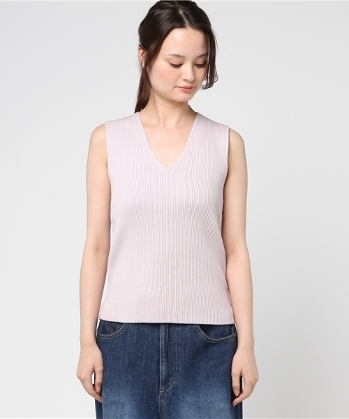 MERCURYDUO(マーキュリーデュオ)の「両畔編みニットベスト(ニット/セーター・レディース・オフホワイト/ライトグレー/マスタード/ラベンダー/ネイビー・FREE)」の11枚目の写真