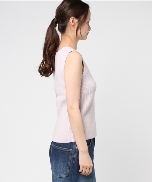 MERCURYDUO(マーキュリーデュオ)の「両畔編みニットベスト(ニット/セーター・レディース・オフホワイト/ライトグレー/マスタード/ラベンダー/ネイビー・FREE)」の12枚目の写真