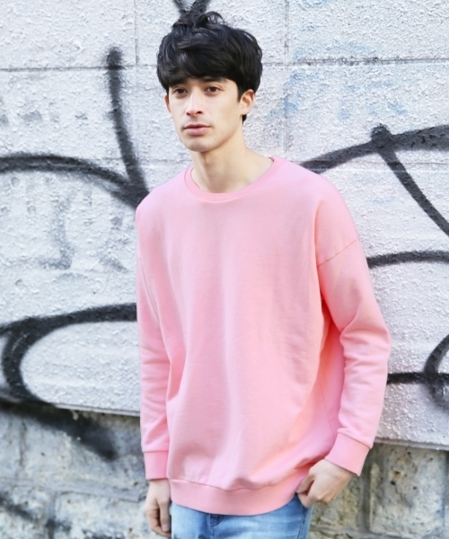 RAGEBLUE(レイジブルー)の「裏毛BIGシルエットスウェットクルー/782804(スウェット・メンズ・ホワイト/ライトブルー/ピンク/グリーン/ベージュ・SMALL/MEDIUM/LARGE)」の1枚目の写真