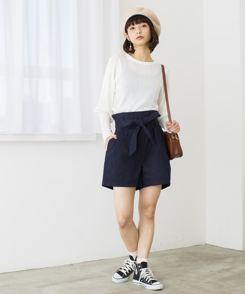 WEGO（ウィゴー）の「WEGO/チノウエストリボンキュロット（チノパンツ・レディース・ネイビー/ベージュ/カーキ・MEDIUM/LARGE）」の19枚目の写真