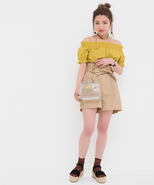 WEGO（ウィゴー）の「WEGO/チノウエストリボンキュロット（チノパンツ・レディース・ネイビー/ベージュ/カーキ・MEDIUM/LARGE）」の7枚目の写真