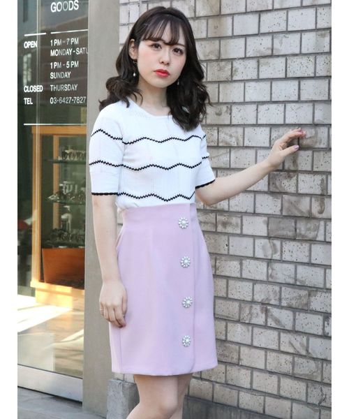 dazzlin（ダズリン）の「アイレットボーダーニットトップス（ニット/セーター・レディース・オフホワイト/オレンジ/ネイビー・FREE）」の21枚目の写真