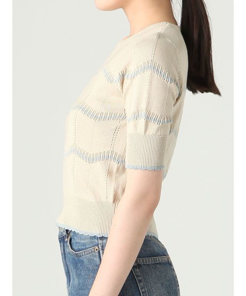 dazzlin（ダズリン）の「アイレットボーダーニットトップス（ニット/セーター・レディース・オフホワイト/オレンジ/ネイビー・FREE）」の14枚目の写真