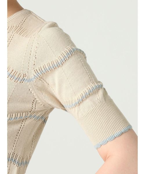 dazzlin（ダズリン）の「アイレットボーダーニットトップス（ニット/セーター・レディース・オフホワイト/オレンジ/ネイビー・FREE）」の11枚目の写真