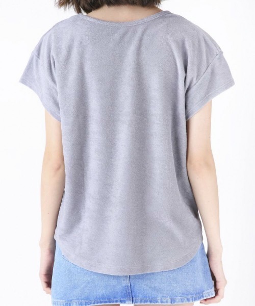 Ocean Pacific（オーシャンパシフィック）の「【OP/オーピー】レディースパイルプリントTシャツ/半袖  サーフカジュアル（Tシャツ/カットソー・レディース・ブルー/ヘザーグレー/ネイビー/ピンク・LARGE/MEDIUM）」の5枚目の写真