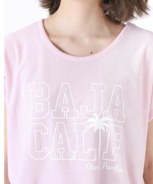 Ocean Pacific（オーシャンパシフィック）の「【OP/オーピー】レディースパイルプリントTシャツ/半袖  サーフカジュアル（Tシャツ/カットソー・レディース・ブルー/ヘザーグレー/ネイビー/ピンク・LARGE/MEDIUM）」の9枚目の写真