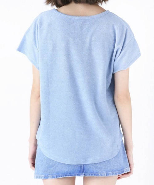 Ocean Pacific（オーシャンパシフィック）の「【OP/オーピー】レディースパイルプリントTシャツ/半袖  サーフカジュアル（Tシャツ/カットソー・レディース・ブルー/ヘザーグレー/ネイビー/ピンク・LARGE/MEDIUM）」の7枚目の写真