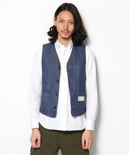 JOURNAL STANDARD（ジャーナルスタンダード）の「C/Nカラーワークベスト #（ベスト・メンズ・ブラック/ブルー系その他/ゴールド・MEDIUM/SMALL/LARGE）」の4枚目の写真