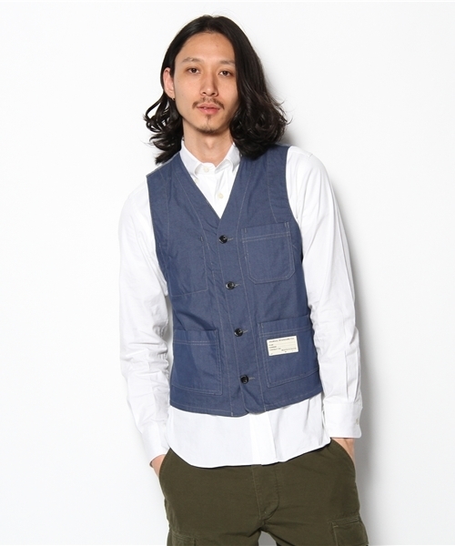 JOURNAL STANDARD（ジャーナルスタンダード）の「C/Nカラーワークベスト #（ベスト・メンズ・ブラック/ブルー系その他/ゴールド・MEDIUM/SMALL/LARGE）」の7枚目の写真