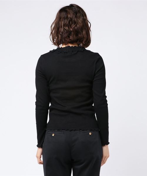 axes femme（アクシーズファム）の「お花ビジュープルオーバー（Tシャツ/カットソー・レディース・ブラック/ピンク系その他/キナリ・MEDIUM）」の5枚目の写真