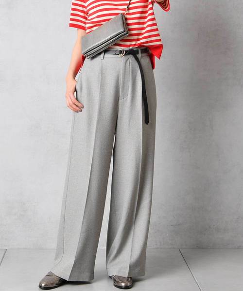 DouDou（ドゥドゥ）の「ウールライクセンプレ2（スラックス・レディース・グレー/キャメル/オフホワイト/マスタード・38/36/37）」の2枚目の写真