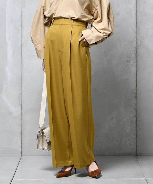 DouDou（ドゥドゥ）の「ウールライクセンプレ2（スラックス・レディース・グレー/キャメル/オフホワイト/マスタード・38/36/37）」の3枚目の写真