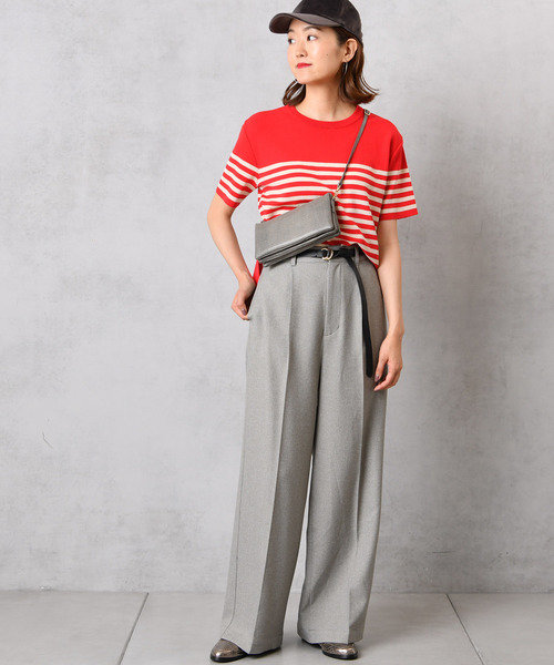 DouDou（ドゥドゥ）の「ウールライクセンプレ2（スラックス・レディース・グレー/キャメル/オフホワイト/マスタード・38/36/37）」の8枚目の写真