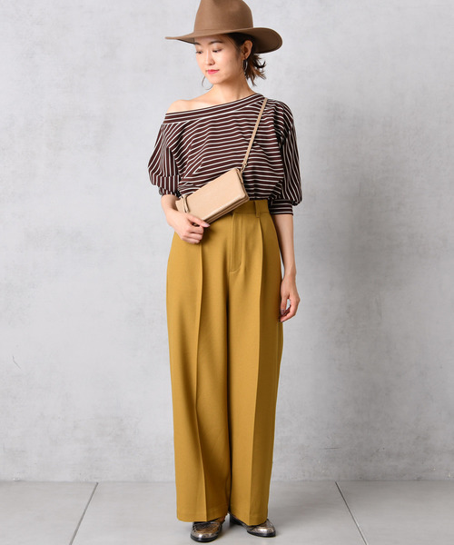 DouDou（ドゥドゥ）の「ウールライクセンプレ2（スラックス・レディース・グレー/キャメル/オフホワイト/マスタード・38/36/37）」の16枚目の写真