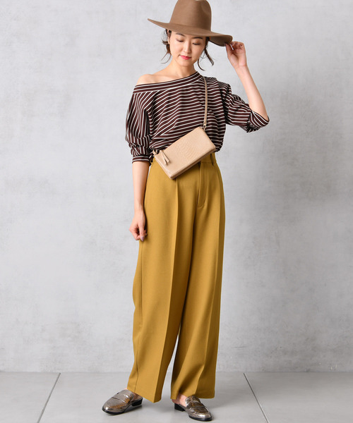 DouDou（ドゥドゥ）の「ウールライクセンプレ2（スラックス・レディース・グレー/キャメル/オフホワイト/マスタード・38/36/37）」の17枚目の写真