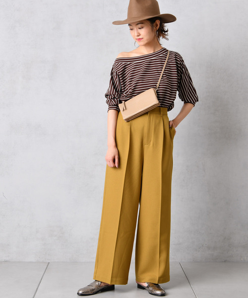 DouDou（ドゥドゥ）の「ウールライクセンプレ2（スラックス・レディース・グレー/キャメル/オフホワイト/マスタード・38/36/37）」の18枚目の写真