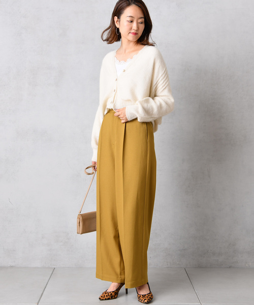 DouDou（ドゥドゥ）の「ウールライクセンプレ2（スラックス・レディース・グレー/キャメル/オフホワイト/マスタード・38/36/37）」の21枚目の写真