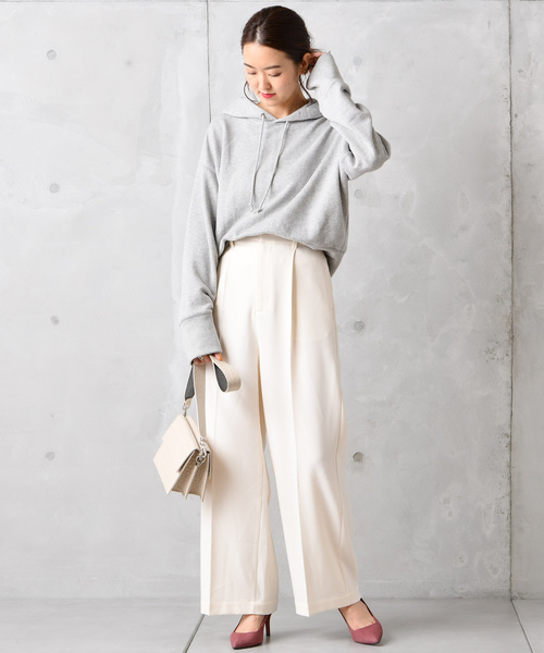 DouDou（ドゥドゥ）の「ウールライクセンプレ2（スラックス・レディース・グレー/キャメル/オフホワイト/マスタード・38/36/37）」の22枚目の写真