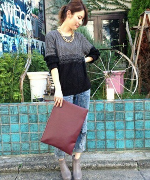 WEGO（ウィゴー）の「WEGO/グラデーションケーブルニット（ニット/セーター・レディース・ダークグレー/ブルー/ピンク・FREE）」の11枚目の写真