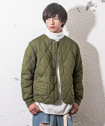 MinoriTY | キルティングノーカラーブルゾン ミリタリージャケット(その他アウター)