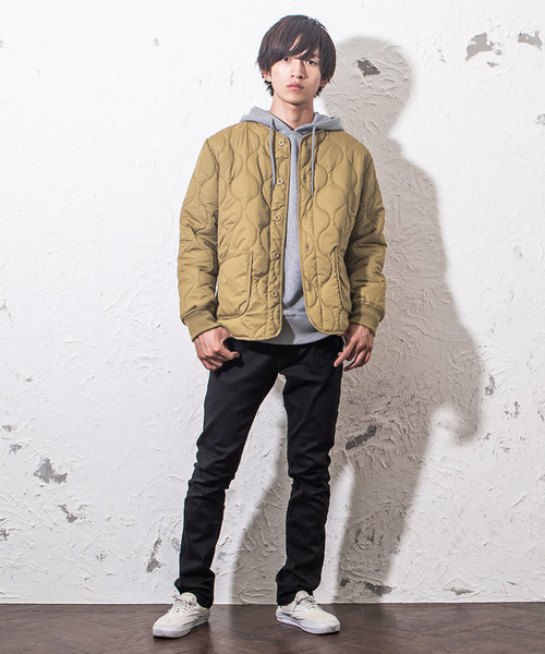 MinoriTY（マイノリティ）の「キルティングノーカラーブルゾン ミリタリージャケット（その他アウター・メンズ・オリーブ/ベージュ/ネイビー/レッド/ブラック・M/L/XL）」の16枚目の写真