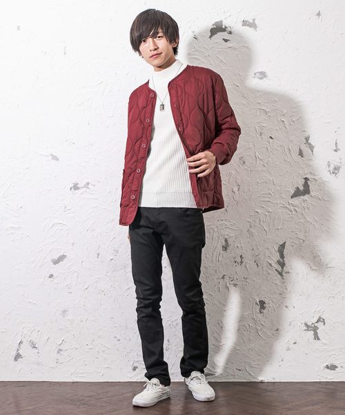 INED キルティングノーカラーブルゾン セール】 《大きいサイズ》キルティングノーカラーブルゾン （その他