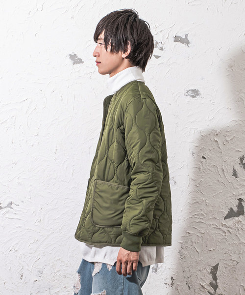 ノーカラーミリタリーブルゾン クラシック立襟ミリタリーブルゾン ミリタリージャケット メンズ