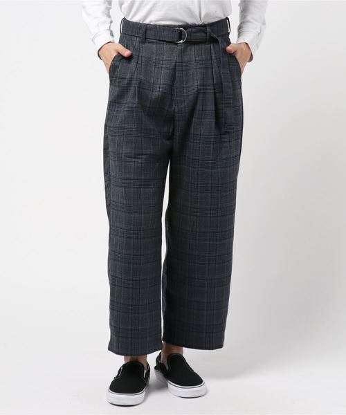 WEGO（ウィゴー）の「WEGO/ベルト付きチェックワイド起毛スラックス（スラックス・メンズ・ブラック系その他2/ブラウン系その他2・SMALL/MEDIUM/LARGE）」の12枚目の写真