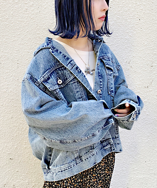 apres jour（アプレジュール）の「BIGポケットＧジャン【ZOZOTOWN限定アイテム】（デニムジャケット・レディース・ブラック/オフホワイト/ケミカルウォッシュ/ダークインディゴブルー・フリー）」の4枚目の写真