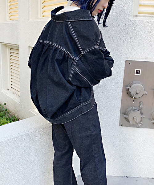 apres jour（アプレジュール）の「BIGポケットＧジャン【ZOZOTOWN限定アイテム】（デニムジャケット・レディース・ブラック/オフホワイト/ケミカルウォッシュ/ダークインディゴブルー・フリー）」の16枚目の写真