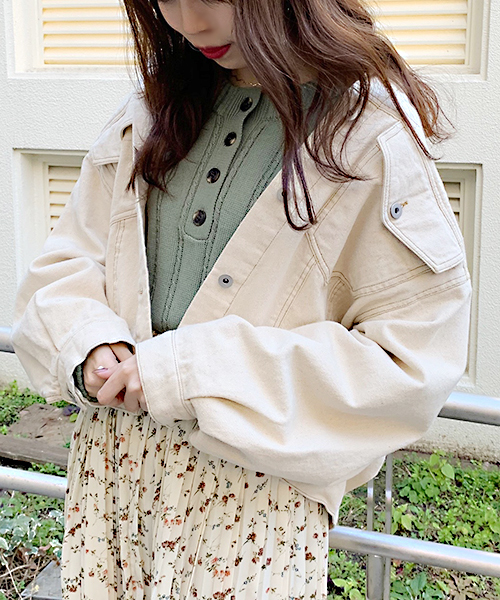 apres jour（アプレジュール）の「BIGポケットＧジャン【ZOZOTOWN限定アイテム】（デニムジャケット・レディース・ブラック/オフホワイト/ケミカルウォッシュ/ダークインディゴブルー・フリー）」の20枚目の写真