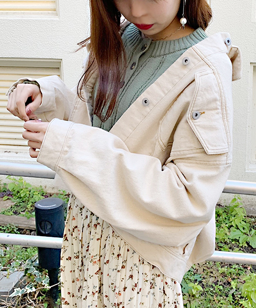 apres jour（アプレジュール）の「BIGポケットＧジャン【ZOZOTOWN限定アイテム】（デニムジャケット・レディース・ブラック/オフホワイト/ケミカルウォッシュ/ダークインディゴブルー・フリー）」の21枚目の写真