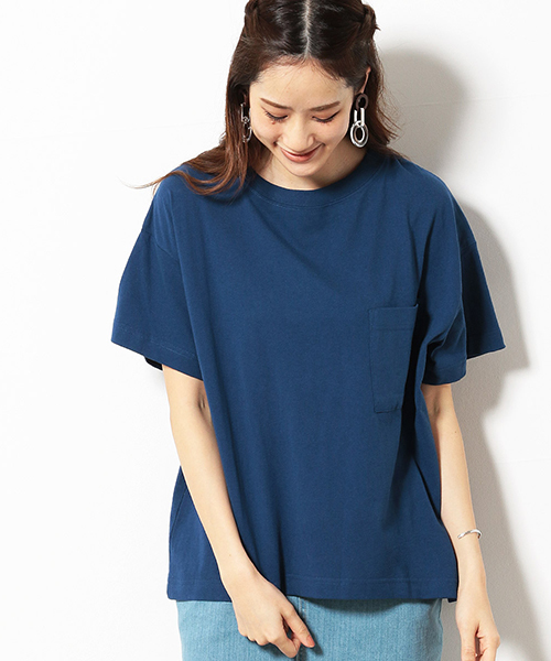 Purple&Yellow(パープルアンドイエロー)の「ショートワイド Tシャツ(Tシャツ/カットソー・レディース・アイボリー/ブラック/ブルー・SMALL/MEDIUM)」の6枚目の写真